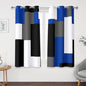 Tyrot Blue Gray 100% Blackout Curtains 45 inch Length 2 Panels Set White Grey Modern Abstract Geometric Drapes for Kitchen Black Out Curtains Insulated Room Darkening Small Window Curtains, 42Wx45L - color: Blue, size: 42"W x 45"L (Pack of 2)
