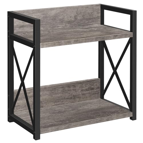 YINMIT Countertop Shelf Organizer,Coffee Bar Accessories,Spice Rack,Coffee Counter Shelf,2 Tier Coffee Organizer Station for Mugs,Cups,Cream,Syrup(Rustic Grey, Large) - color: Rustic Grey Large