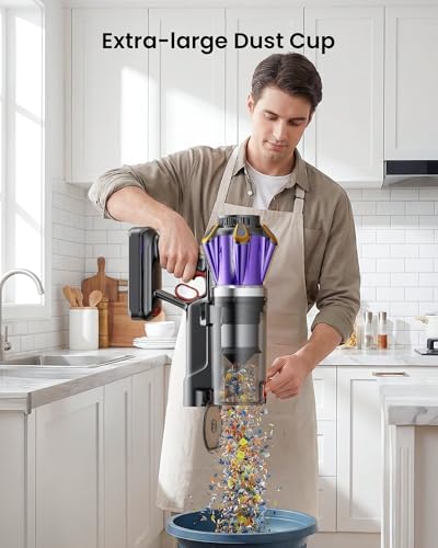 Cordless Vacuum Cleaner, 650W 55Kpa 70Mins Cordless Stick Vacuum with Hurricane Mode, 1.8L Cup, Anti-Tangle Vacuum Cordless, Self-Standing Vacuum Cleaners for Home Pet Hair Carpets