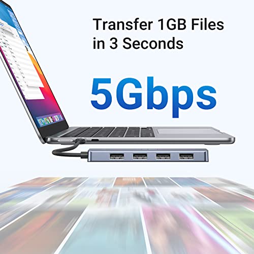 UGREEN USB C to USB A Hub with 4 USB 3.0 for Laptop, MacBook Pro/Air, Mac mini M4, iMac, iPad Pro, Chromebook, Dell XPS, Galaxy S23, and More, 0.5FT - size: 0.5 FT