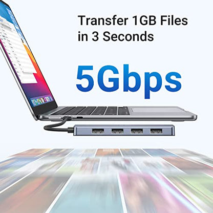 UGREEN USB C to USB A Hub with 4 USB 3.0 for Laptop, MacBook Pro/Air, Mac mini M4, iMac, iPad Pro, Chromebook, Dell XPS, Galaxy S23, and More, 0.5FT - size: 0.5 FT
