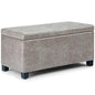 SIMPLIHOME Dover Storage Ottoman Bench - 36 inch Wide Upholstered Vegan Leather Rectangular Lift-Top Ottoman in Distressed Grey Taupe, Contemporary Bench for Living Room with Safety Hinges - color: Distressed Grey Taupe