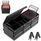MEI&CO Car Trunk Organizer - 2.5mm PP Board Built, 35L Leakproof Cooler, 105L Capacity, 2 Tie-Down Straps, 4 Adjustable Dividers, Foldable Design for SUVs, Trucks, and Cars - color: RED