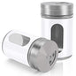 Accmor 2pcs Salt and Pepper Shakers,Stainless Steel Shaker for Salt Powder Sugar Cinnamon Pepper, Spice Dispenser with Adjustable Pour Holes,White - color: White