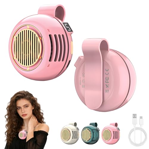 Portable Silent Mini Bladeless Fan Clip on, 5 Speeds 360° Rotatable Clip on Fan for Shirt & Waist, USB Rechargeable Small Fans Portable, 2026 New Whirlwind Fans for Outdoor/Travel/Office, Pink - color: Pink