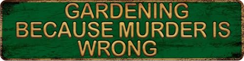 Vintage Metal Tin Sign GARDENING 4''x16'' inch, Street Sign for Home, Restaurant, Bar, Cafe, Garage - Retro Wall Decor Plaque - color: sign8