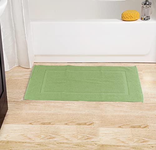 Utopia Towels Cotton Banded Rug, Bath Mats, Not a Bathroom Rug, 21 by 34 Inches, 100% Ring Spun Cotton, Highly Absorbent Shower Bathroom Floor Mat,Sage Green, 2 Pack - color: Sage Green