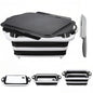 Collapsible BBQ Prep Tub with Lid, Foldable Camping Sink with Colander, Cutting Board, Dish Basin for Kitchen, Bowl, Vegetable and Fruit, Storage Basket for Picnic-Black - color: Black