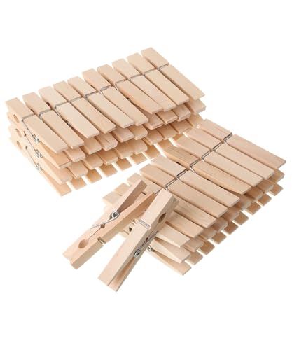 Mr. Pen- Large Wooden Clothes Pins, 2.9 Inch, 50 Pack | Natural Wood Clips for Crafts, Classroom Projects, Hanging Photos, Chip Bags, Decoration, Rust Resistant Spring - color: Wood, size: 2.9 inch, 50 pcs