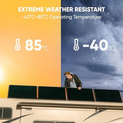 Jackery SolarSaga 100 Prime Bifacial DIY Solar Panel, 100W Portable Solar Charger, Featuring 25% Conversion Efficiency, IP68 Waterproof Solar Generator - Vans, Roofs, Balconies, RV, Off-Grid Cabins. - size: 100W Prime