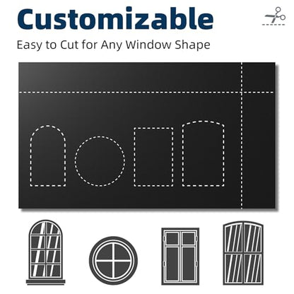 NIGHTON 100% Blackout Curtains for Bedroom, No Drill Black out Blinds With Upgraded Hook and Loop Tape, Portable Blackout Curtains for Window Cover Baby Nursery,Travel,RV- 1 Panel Black 42''W x 60'' L - size: 42"W x 60"L (Pack of 1)