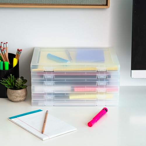 IRIS USA 6-Pack A4 File Box Paper Cases |Made in USA| Fits 8.5" x 11" Letter Paper, Portable & Stackable - Clear - size: 6 - Pack, style: Case (Clear)