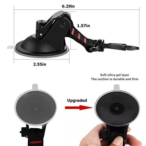 4PCS Heavy Duty Suction Cups with Hooks, Car Camping Tie Down Tarp Accessory, Strong Power Viscous Silicone and Securing Hook, Universal for Car Awning, Boat, Camping Trap (Red) - color: Red