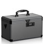 Medicine Lock Box with Code, Locking Medicine Box with Removable Tray & Pocket Bag, Portable First Aid Box for Home&Travel, 14 * 8.85 * 7.5 Inch (Black) - size: Large-14inch