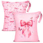 2 Pcs Large Travel Laundry Bags Waterproof Wet Dry Bag, Washable Dirty Clothes Bags for Travel，Drawstring, Bathing Suit, Workout, Gym Clothes Laundry, Swimming Pool & College Dorm, Pink Butterfly Bow - color: Pink Butterfly Bow