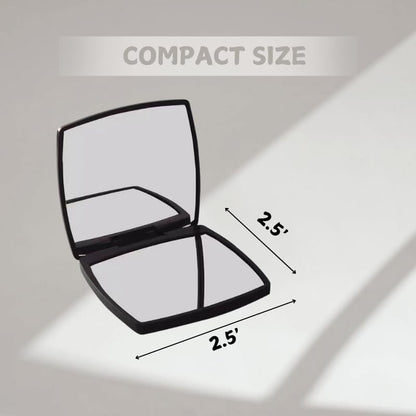 Vanity Mirror - Elegant Foldable Compact Cosmetic Mirror for Travel (Black)