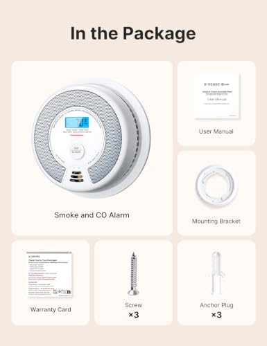 X-Sense Smoke Detector Carbon Monoxide Detector Combo, SC07, 1-Pack | 10-Year Sealed Battery (Not Hardwired), 2-in-1 Smoke & CO Detection, LCD Display, UL 217 & UL 2034 Certified - size: 1-Pack