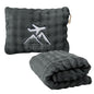 Travel Blanket and Pillow-2-in-1, Ultra-Soft&Compact, One-Piece Airplane Blanket with Hand Luggage Belt and Backpack Clip,Travelers Accessories Gifts, 61x43 Inches (Dark Grey) - color: Dark Grey