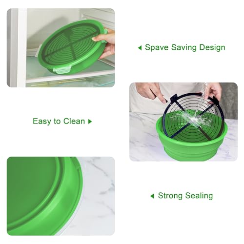 FJNATINH Collapsible Batter Bowl - Mess Free Better Breader Shaker Bowl with Lid Breading Shaker Container for Fried Fish, Fried Chicken, Onion Rings & More,No Leak,Easy to Store,Grass Green - color: Grass Green