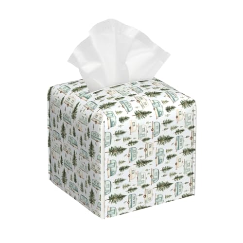 Rv Camping Pine Trees Tissue Box Cover Square Tissues Boxes Decorative Facial Paper Organizer for Friends, Home Nightstands Bathroom Table Decor - color: Color_8