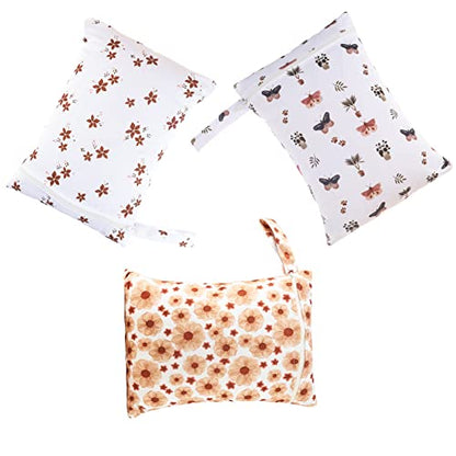 Happy Flute 3 Set Wet Bag Storage Bag Waterproof Washable for Baby | Travel Bags, Beach, Pool, Gym Bag for Swimsuits & Wet Clothes(Flower) - color: Flower