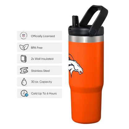 FOCO Unisex NFL Team Logo Insulated Travel Mug 30oz Straw Tumbler