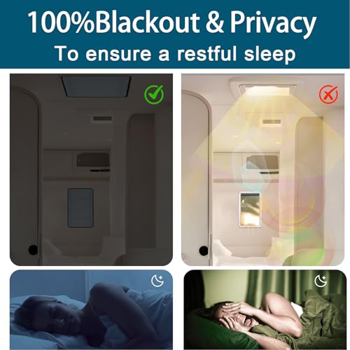 SUNICO 16.5" X 16.5" RV Door Window Shade Cover, Magnetic 100% Blackout Foldable RV Window Shades for Campers with Anti-UV Aluminum Foil Reflective & Cotton Insulation & Thicked Waterproof Fabric - color: gray