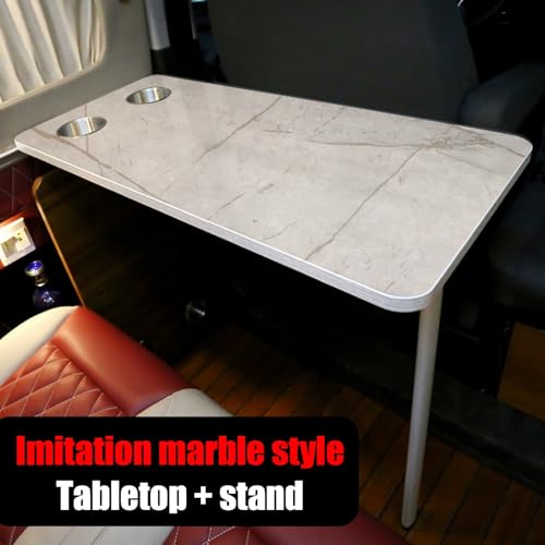 Foldable RV Table, With Reserve Sink Cup, Removable Desktop, With Folding Mount Leg, Save Space And Easy Installation, For Campervan And Motorhome And Small Space Apartments, Kitchens(White)