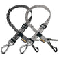 AUBELL Dog Seat Belt for Car,2 Pack Set 3-in-1 Adjustable Reflective Bungee Heavy Duty Dog Car Harness Tether with Clip Hook Latch & Buckle,Swivel Zinc Alloy Carabiner,Black+Grey - color: Set Black+Grey