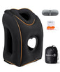 Sunany Travel Pillow, Upgraded Plane Pillow for Long Flights, Inflatable Neck Pillow Used for Airplanes,Cars,Buses,Trains,Office Napping with Eye Mask,Earplugs (Black) - color: Black (Head Heart-shape&sloping Base)