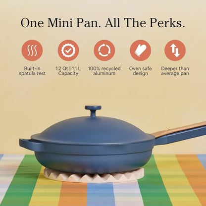 Our Place Mini Cookware Duo | 6-Piece Ceramic Cookware Set with Mini Always Pan & Mini Perfect Pot | Induction & Oven Safe up to 450°F | Nonstick, PFAS-Free Non-Toxic Cookware | Blue Salt - color: Blue Salt, size: Mini