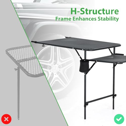 Nice C Tailgate Table, Car Desk, Aluminum Tailgate Table, Car Camping, Mounted Camping Tables, Overlanding Gear, Vehicle Tables, Adjustable Height & Length, Lightweight