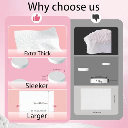 Extra Large Compressed Towels 23.7"x11.8" Cotton Facial Towels 12-Pack for Travel, Camping & Daily Use | Ultra-Thick, Reusable, Superior Absorbency - Ultimate Convenience for Your Outdoor Adventures - size: 1 Count (Pack of 12)