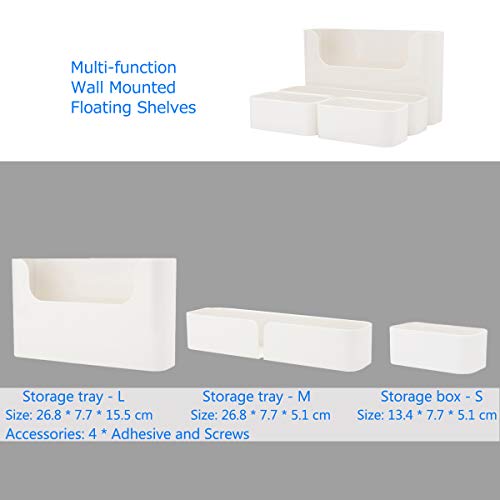 Floating Shelf Wall Mounted Non-Drilling Adhesive Bathroom Organizer Ledge Shelf for Home Decor