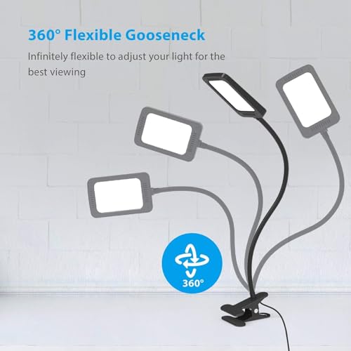 TROND LED Desk Lamp with Clamp, 1000LM Super Bright 3-Level Dimmable Desk Light 6000K Daylight, Extra-Long Flexible Gooseneck Clip on Light, Eye-Care Clamp Lamp for Painting, Workbench,Reading, Sewing - style: Type A Clip Lamp