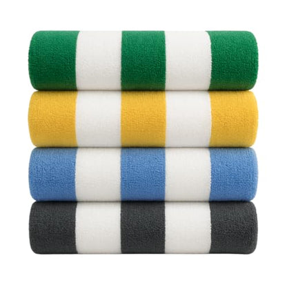 Cotton Turkish Beach Towel with Towels Oversized 30"x60" Pool Absorbent Extra Large Quick Dry Sand Travel Towel (Cabana Mix, 4 Pack) - color: Cabana Mix, size: 4 Pack