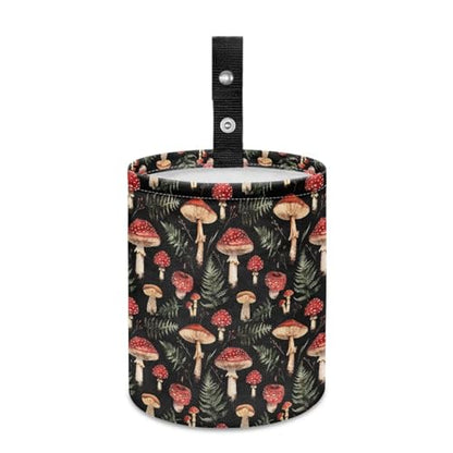 Renewold Waterproof Car Trash Can Garbage Can Trash Bin Car Trash Hanging Vehicles Boat Camping Picnic Storage Organizer Bag Red Mushroom Leaves Foldable Automotive Accessories Women Men Gift - color: Red Mushroom Leaves