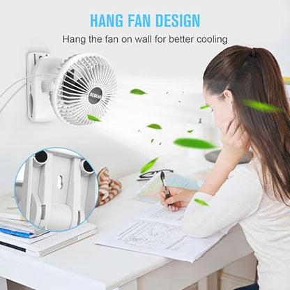 BESKAR Clip on Fan, 360° Rotation Quiet Stroller Fans with Strong Airflow,3 Speeds, Portable Small Fans with Sturdy Clamp,Perfect Personal Cooling Fan for Office Table Bedroom Kitchen - color: White