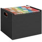 ROSONG Black Wood File Organizer Box - Filing Bin for Letter & A4 Size Wood Decorative Hanging File Folders Storage Crate with Handle, Sturdy Home Office Filing Cabinet System
