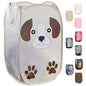 Pop Up Laundry Hamper, Cute Puppy Collapsible Mesh Basket 71L with Reinforced Handles and Side Pocket - Foldable Pop Up Hamper for Dorm, Travel, Kids Room - Handy Laundry (Puppy) - color: Puppy