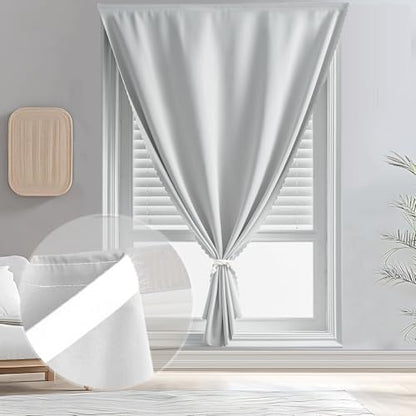 Self Adhesive Curtains - No Drilling, No Rod, Easy to Install Blackout Curtains for Window Blinds,Bedroom(White 35 * 59in-1P) - color: White, size: 35"W x 59"L (Pack of 1)