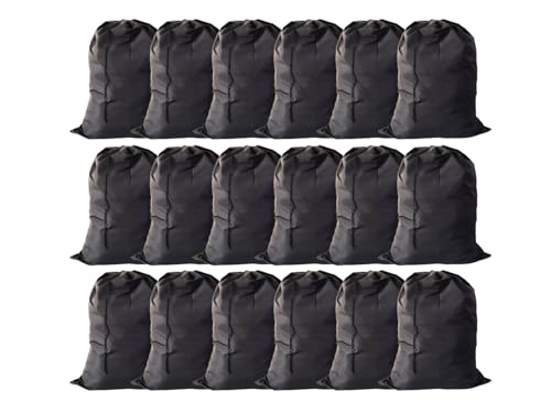 Extra Large Laundry Bag 30"x40" – 18 Pack All Black Drawstring Bags for College, Dorm, Apartment – Bulk Set for Family or Shared Laundry Rooms – YETHAN - color: 18Pcs Black