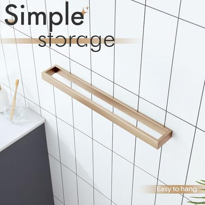 KOKOSIRI Towel Bar for Bathroom Wall Mount Bath Towel Holder 24-Inch Kitchen Rack Champagne Bronze Stainless Steel, 1 Pack B4008CPG-L24 - color: Champagne Bronze, size: 24-Inch