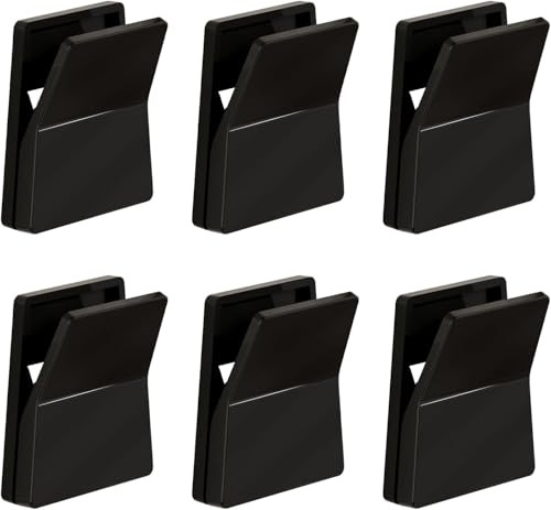 6 Pcs Large Self Adhesive Clips, Wall Tapestry Clips, No Drilling Towel Holder, Adjustable Spring Flag Hanger for Bathroom Kitchen Home Office Hotel, Black