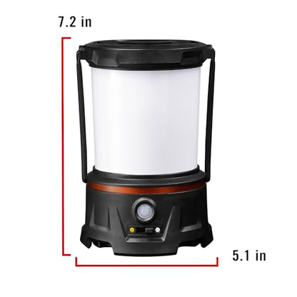 COAST EAL40R 2500 Lumen Rechargeable Emergency Camping Lantern with Red Flashing Mode, Carabiner, Diffuser, Foldeable Handle, Moonglow™ Low Mode, Illuminated Power Button, USB-C Power Bank