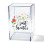 Just Breathe Acrylic Cosmetic Pencil Pen Holder Cup, Inspirational Dandelion Desk Organizer Accessories for Home Office Decor, Encouragement Gifts for Women Girl Coworker Daughter Yoga Teacher - style: Breathe C