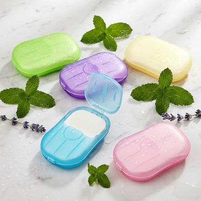 Disposable Soap Sheets Paper 5 Boxes Hand Cleaner Fragrance Mini Soap Paper for school Indoor, Outdoor, Travel, Camping Hiking，Paper Soap，Travel Soap,Foot and Hand Care