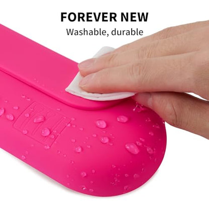 2 IN 1 Silicone Makeup Brush Holder with Beauty Make Up Sponge Holder Case：Soft Portable Cosmetic Face Brushes Holder with Upgrade Anti-Fall Out Magnetic Closure - Babbie Pink - color: Babbie Pink, style: Brush Holder & Case