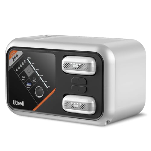 Litheli 288 Series Portable Power Station 287Wh, Lithium Battery Solar Generator（2 x 74Wh Battery Pack Shipped Separately), 300W AC Outlet, 0-95% in 50Min, Power Bank for Outdoor Emergency RV Van - size: LiTHELi B288