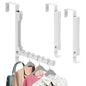 2-Pack Over The Door Hooks, 7-Hook Metal Door Hanger Clothes Drying Rack, Foldable Portable Space Saving, Extra Large Hook for Clothes Coat Bag - Bedroom Laundry Room Travel, White - size: 2 Pack